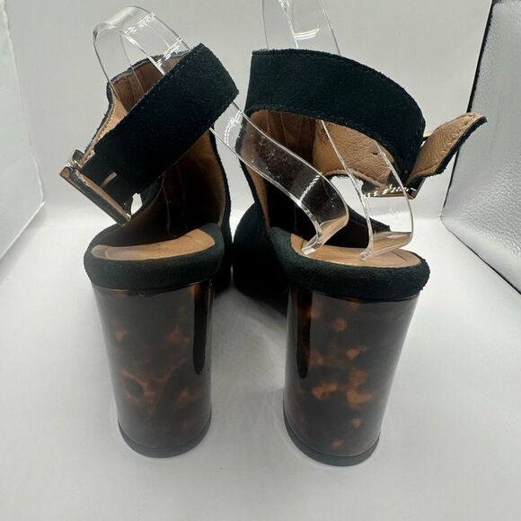Vionic Perk Lacey Tortoise and Black Suede Slingback Block Heel Bootie 10 - Picture 6 of 10